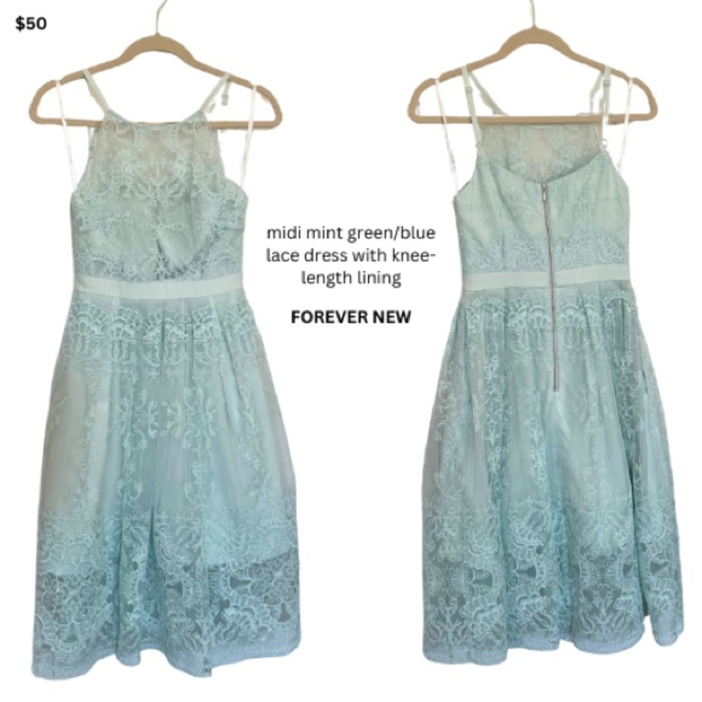 Forever New Aqua Lace Kids Dress